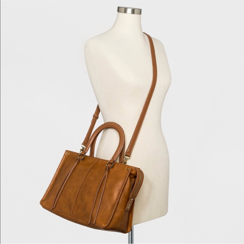 Satchel Handbag with Crossbody Strap